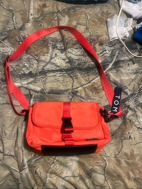 Tommy Hilfiger Bright Orange Nylon Crossbody Bag